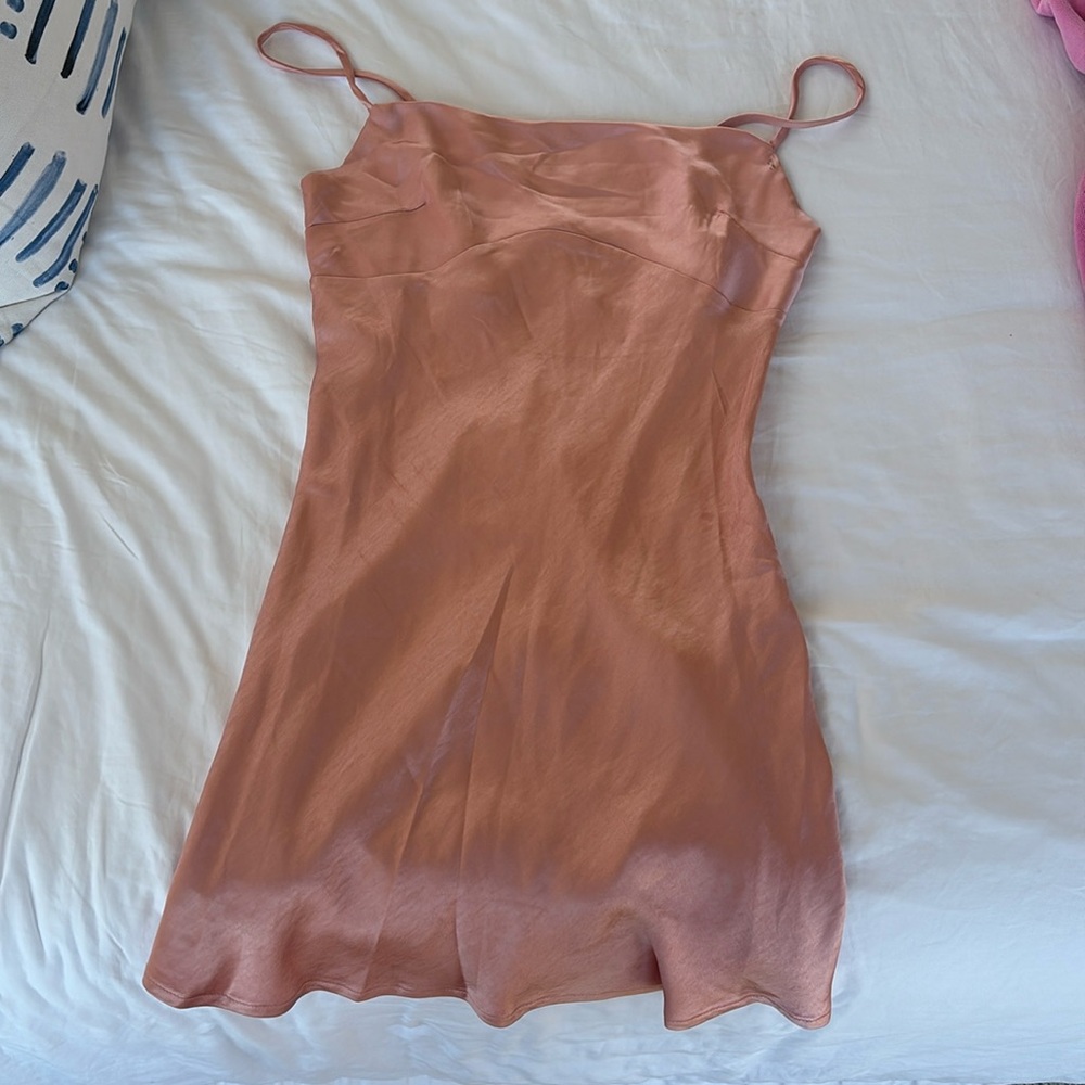 Blush satin princess Polly mini dress